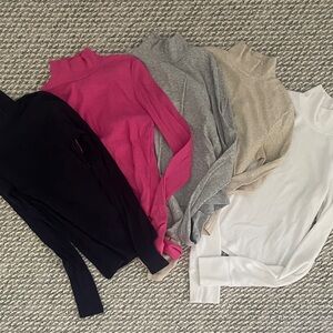 Set of Five Cotton Turtlenecks XS
